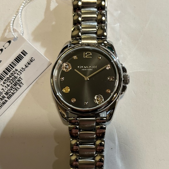 Coach Greyson Watch With 36mm Black Face & Silver Bracelet - Picture 1 of 9
